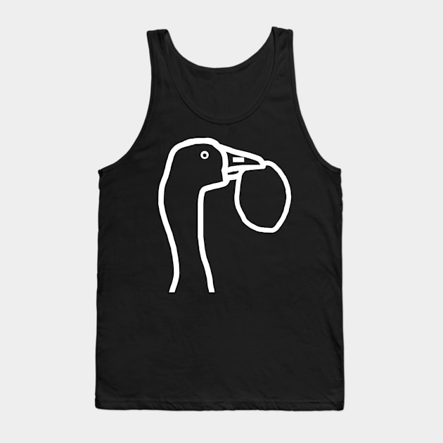 White Line Goose Stealing an Egg Minimal Portrait Tank Top by ellenhenryart